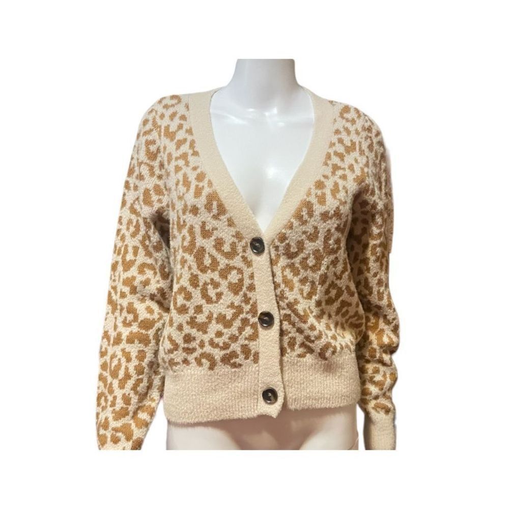 Womens Jessica Simpson Cheetah Cardigan Sz M